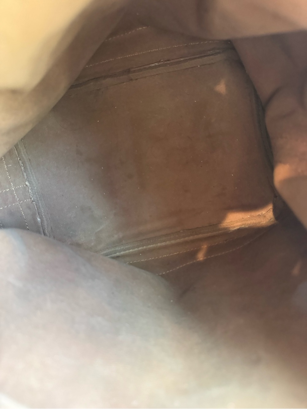 Louis Vuitton Monogram Canvas Drawstring Bucket Bag with Tan Trim - Picture 3 of 5